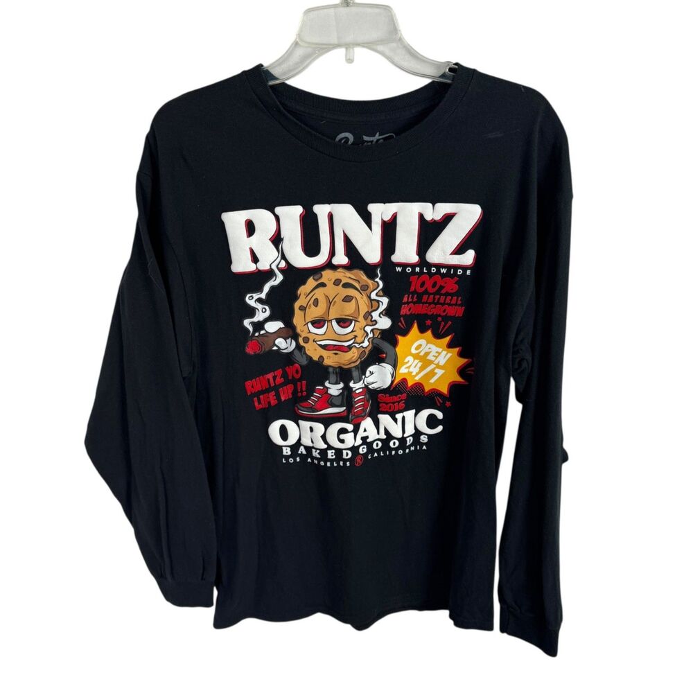 Runtz Organic Baked Goods Men's T-Shirt Size Large Black Graphic Print